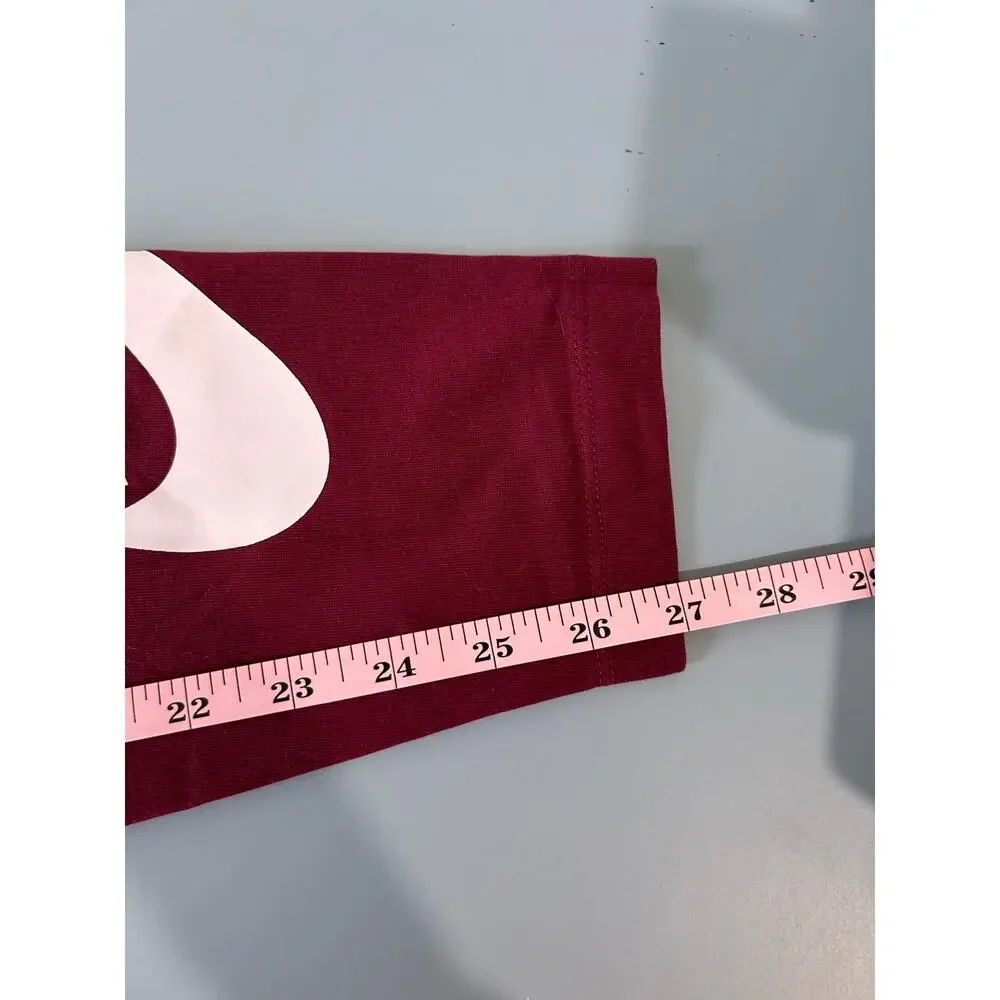 Nike maroon leggings womens XL cropped swoosh logo high waist